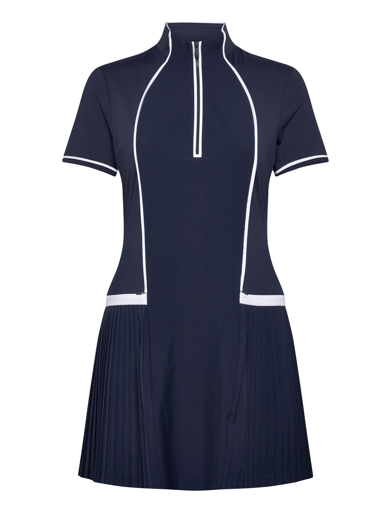 Original Penguin Golf Short Sleeve Polo Dress With Piping Detail, L, Navy, Sport Kjoler Og Nederdele > Sport Dresses, Dame