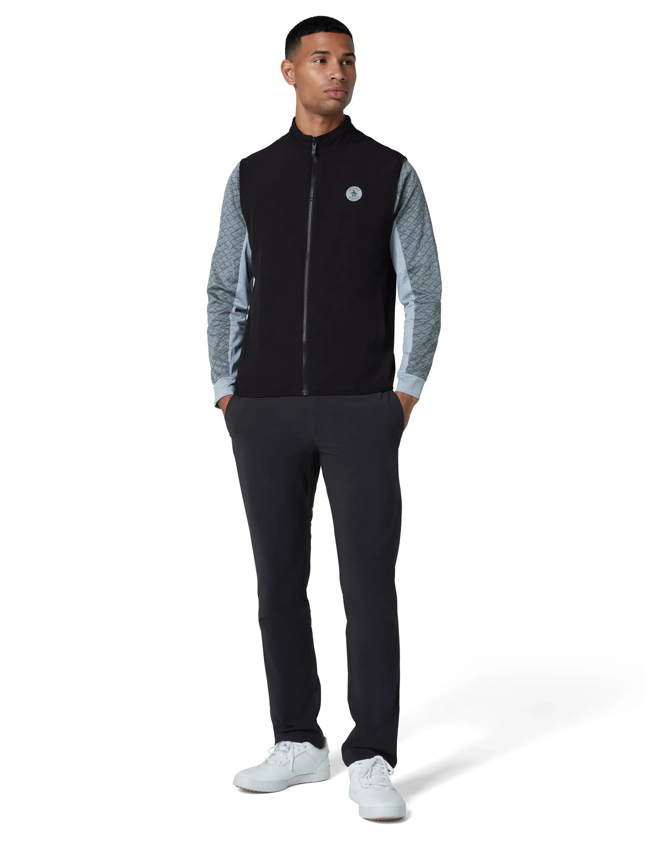 Original Penguin Golf Lightweight Mixed Media Reversible Vest, XXL, Black, Sport Jackets > Sport Veste, Herre