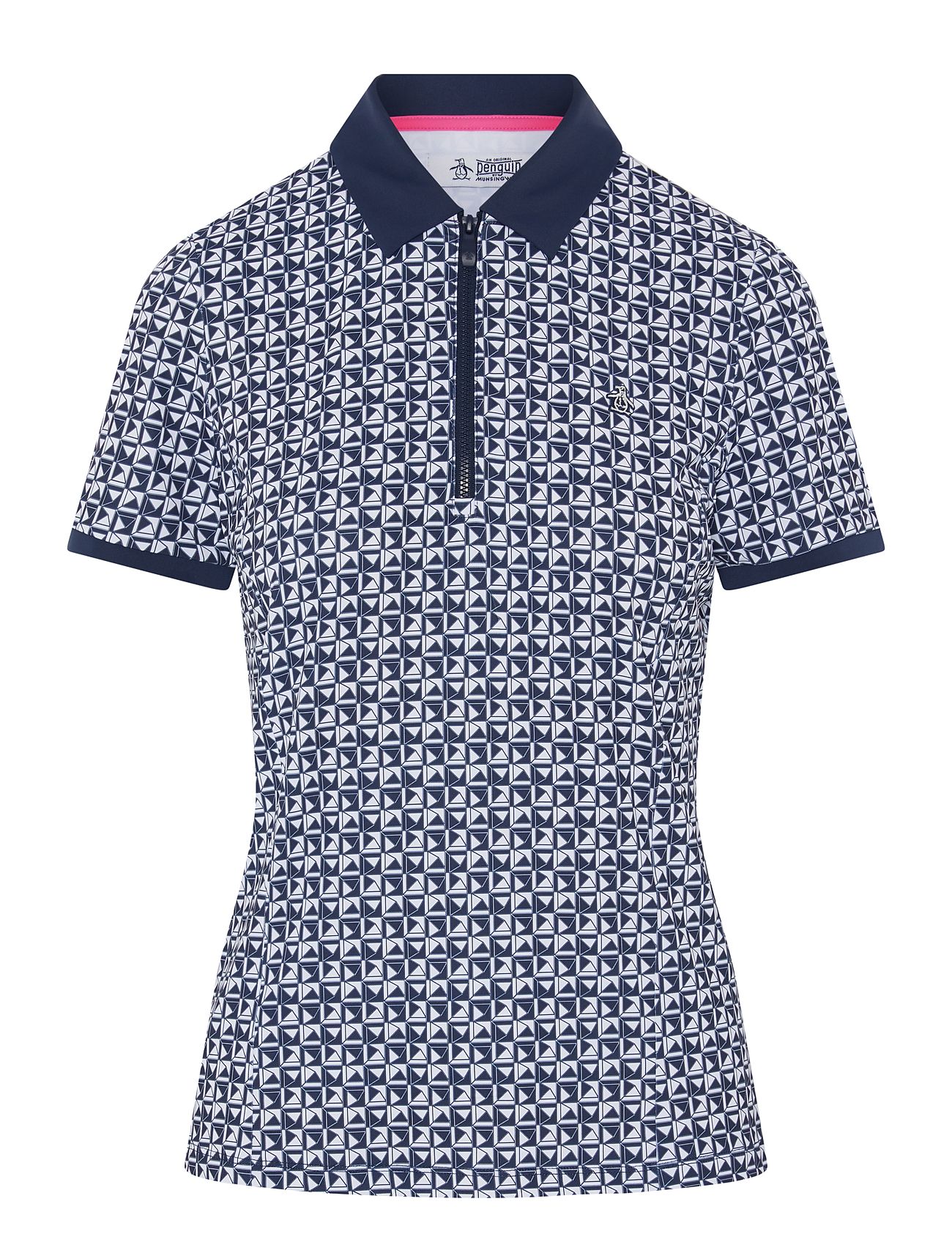 Geo Printed Polo With Mesh Back Insert Tops T-shirts & Tops Polos Navy Original Penguin Golf