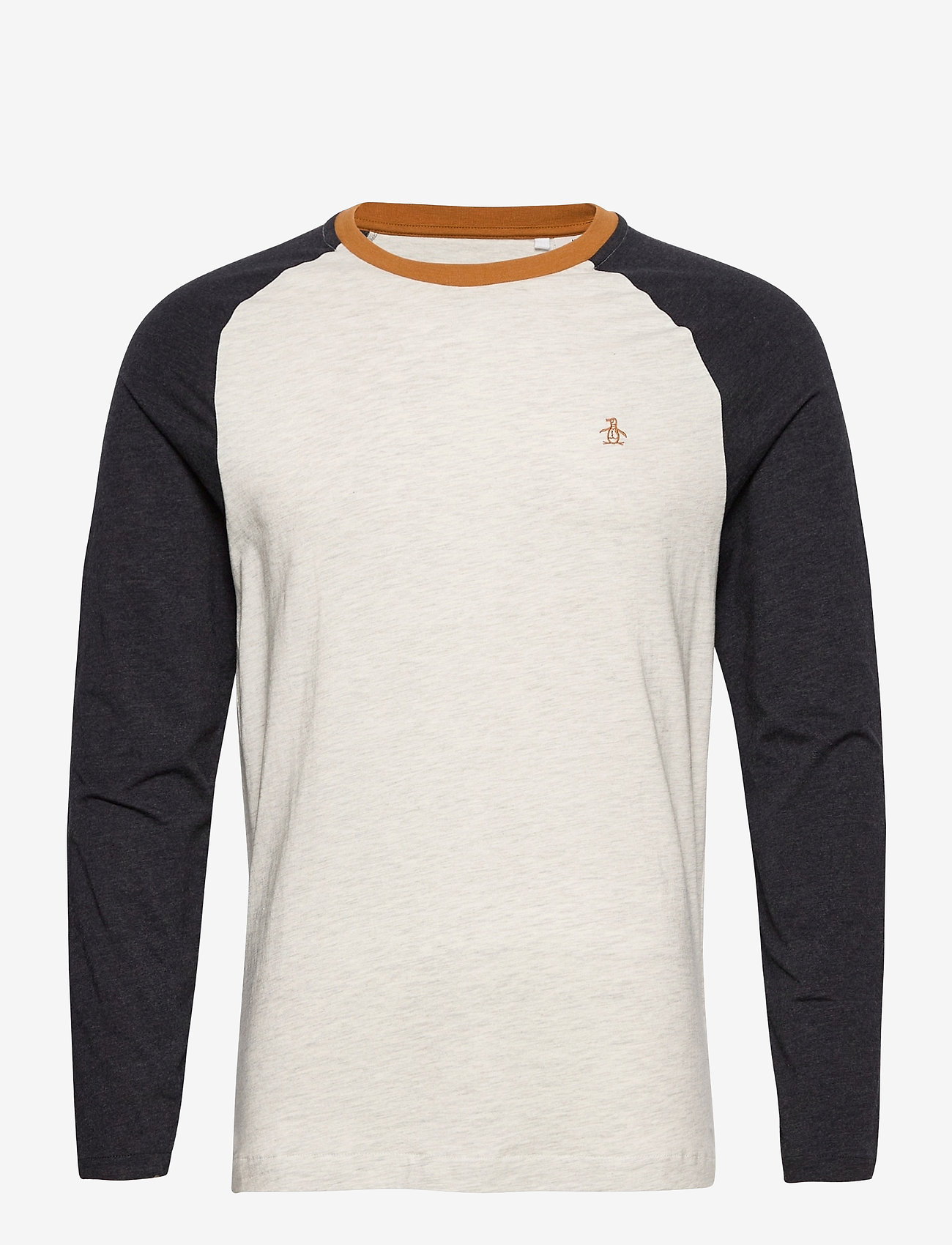 Long Sleeved Raglan Ringer T-shirt (Light Grey Melange ...