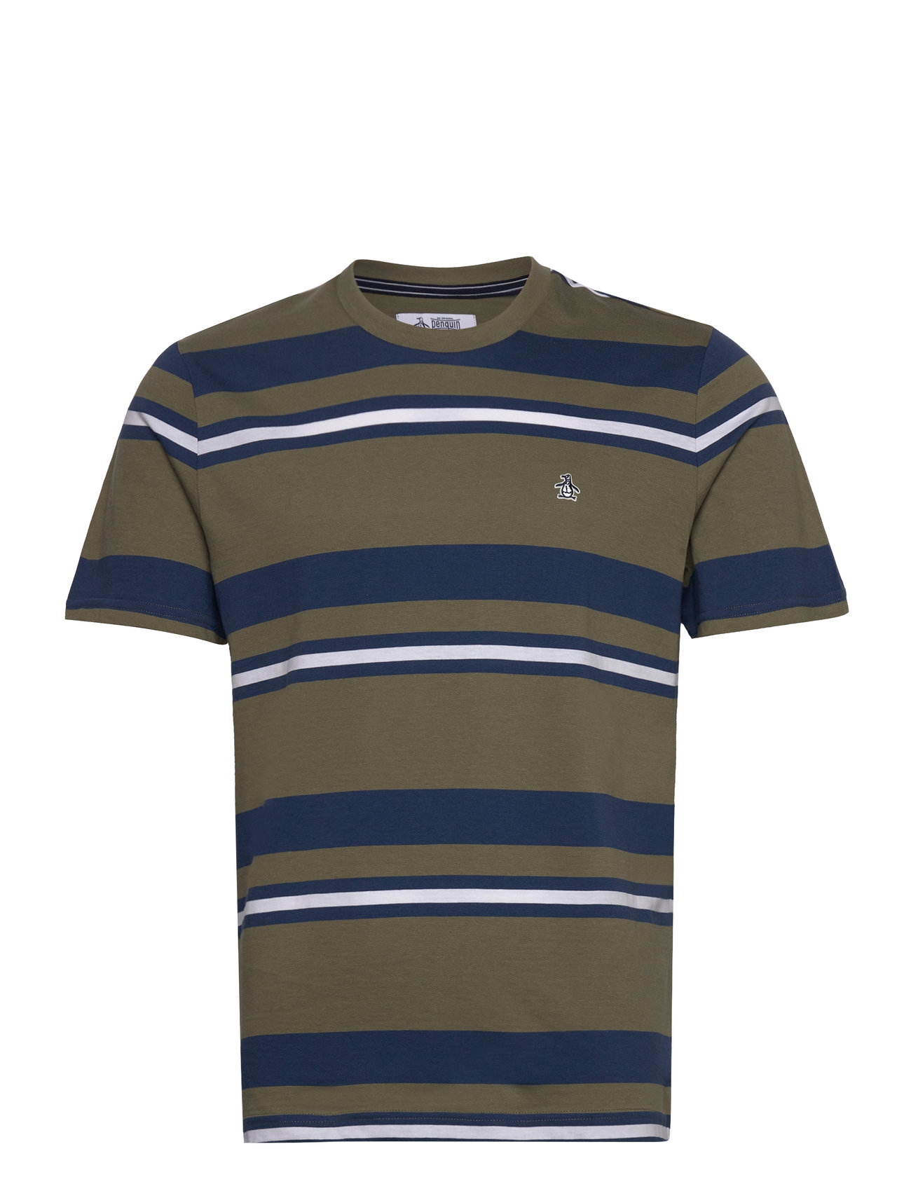 Jrsy Auto Stripe Tee Tops T-Kortærmet Skjorte Green Original Penguin