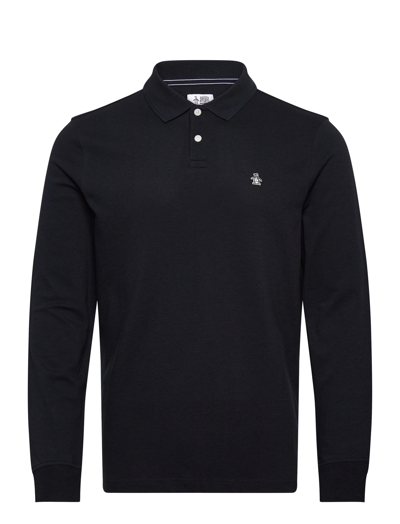 Original Penguin Ls Cttn Tncl Piq Pol, XL, Black, Poloer > Langærmede, Herre
