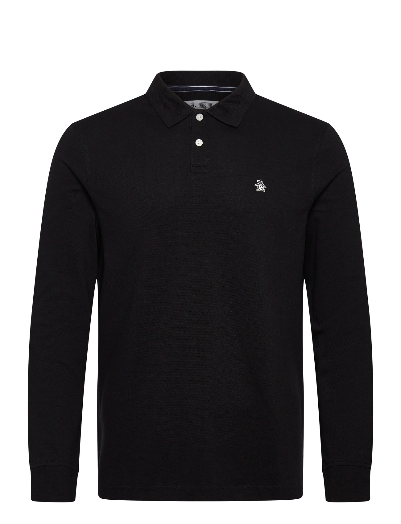 Original Penguin Ls Cttn Tncl Piq Pol, L, Black, Poloer > Langærmede, Herre