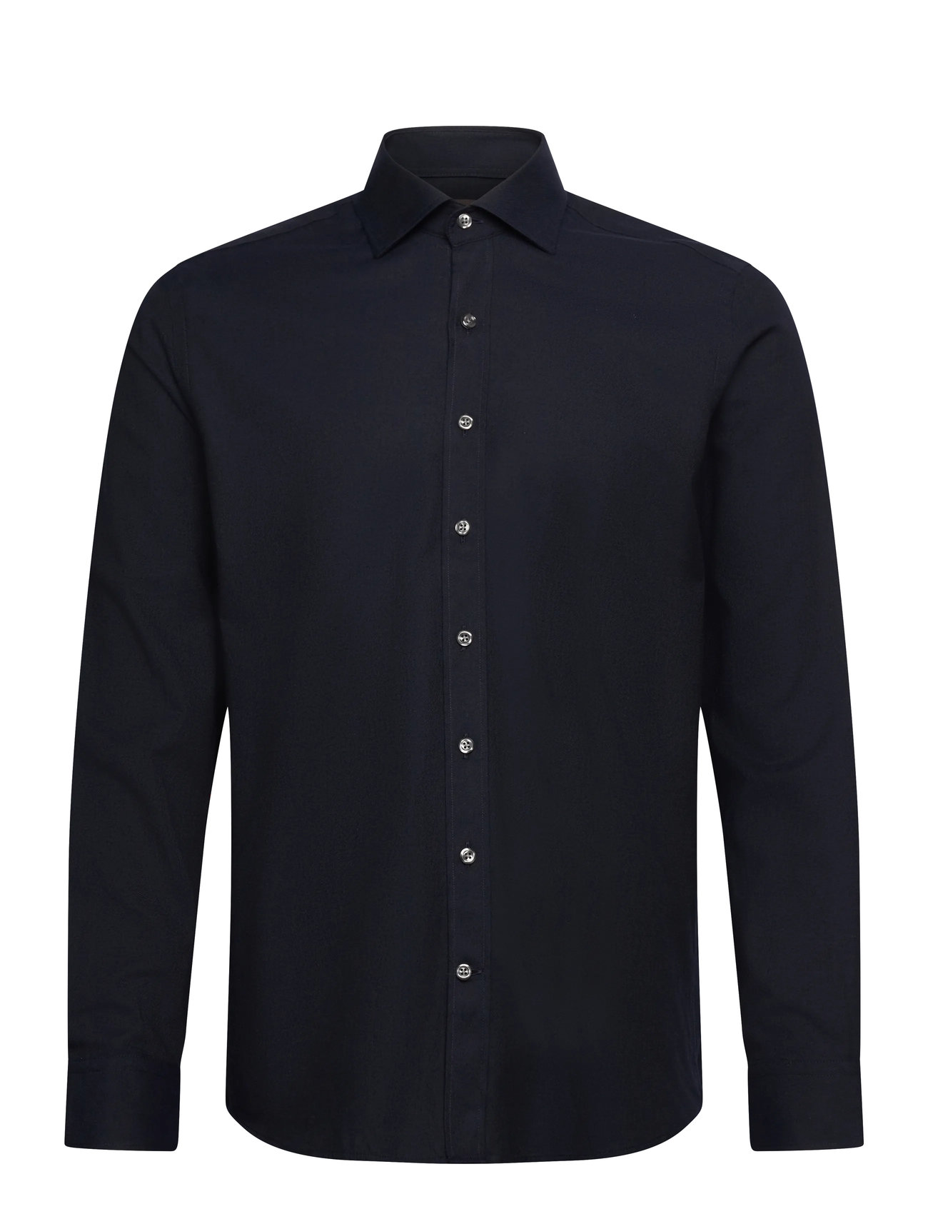 Oscar Jacobson Reg Fit Cut Away Brushed Flannel, 41, Navy, Shirts > Flannel Shirts, Herre