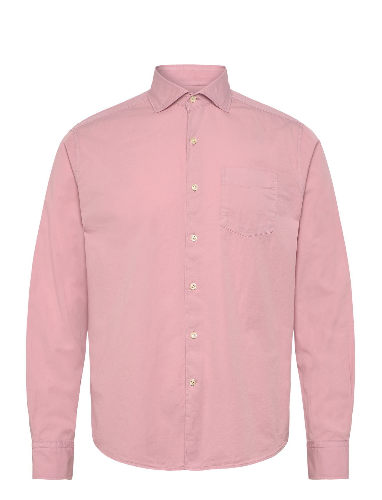 Oscar Jacobson Reg Fit Wide Spread C Gd Twill, S, Pink, Skjorter > Afslappet, Herre