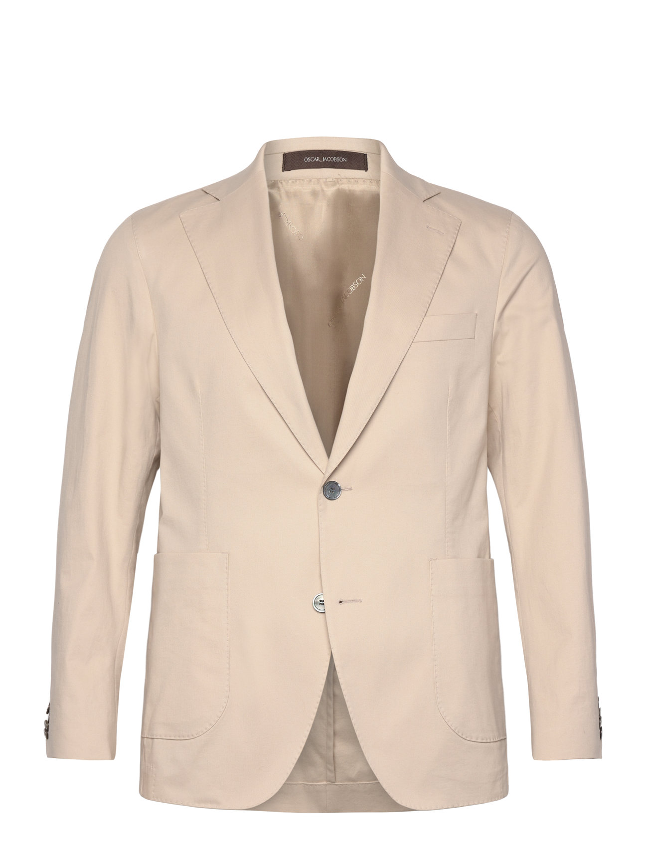 Oscar Jacobson Ferry Patch Soft Blazer, 46, Beige, Blazere > Enkeltradede Blazere, Herre