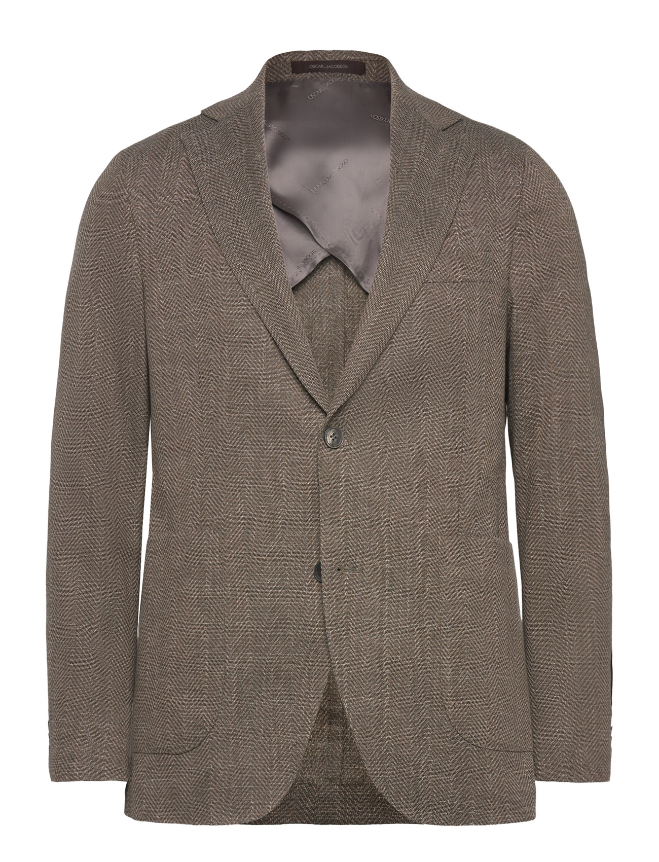 Oscar Jacobson Ferry Patch Soft Blazer, 50, Brown, Blazere > Enkeltradede Blazere, Herre