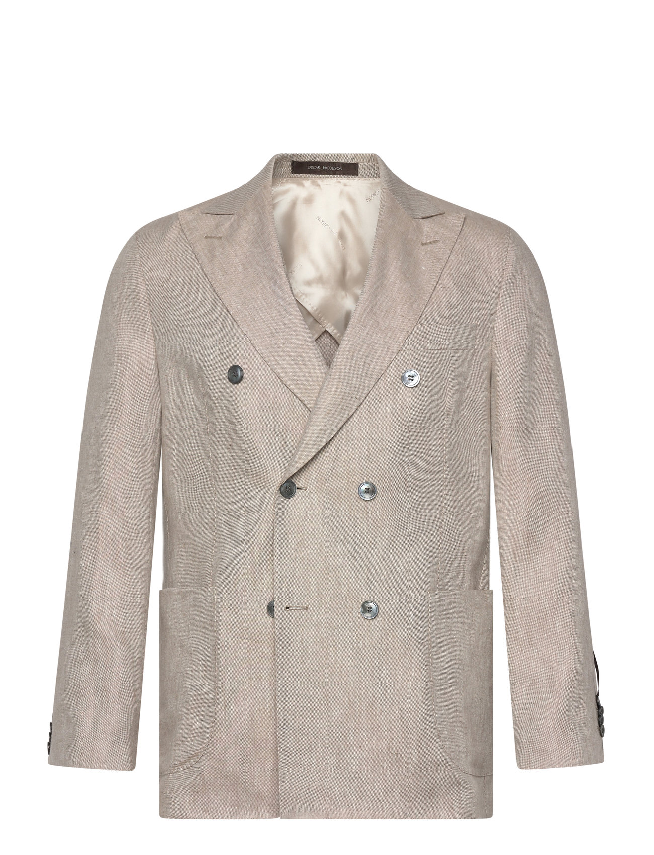 Oscar Jacobson Farris Patch Soft Blazer, 46, Beige, Blazere > Dobbeltradede Blazere, Herre