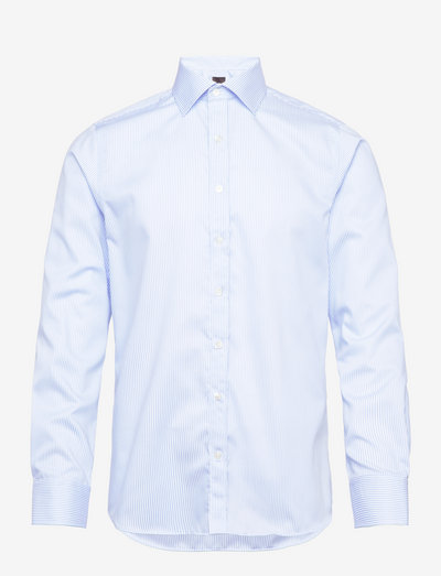 Slim Fit Cut Away Non Iron Banker Stripe - basic skjortor - light blue