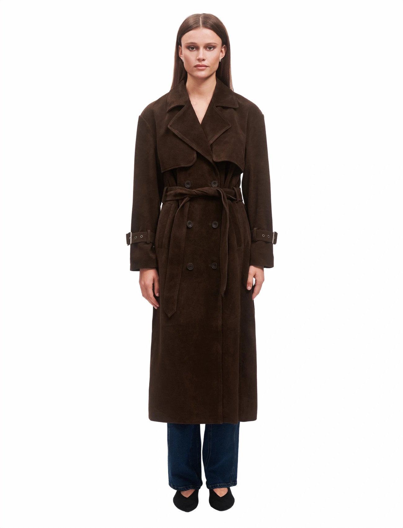 OW Collection Zade Trenchcoat, S, Brown, Frakker > Trenchcoats, Dame