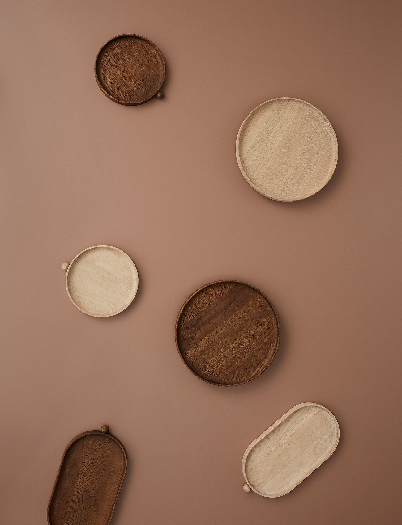 OYOY Living Design Inka Wood Tray Round, Ø 20 cm, Beige, Spisesteder Og Bordtilbehør > Bakker, Unisex