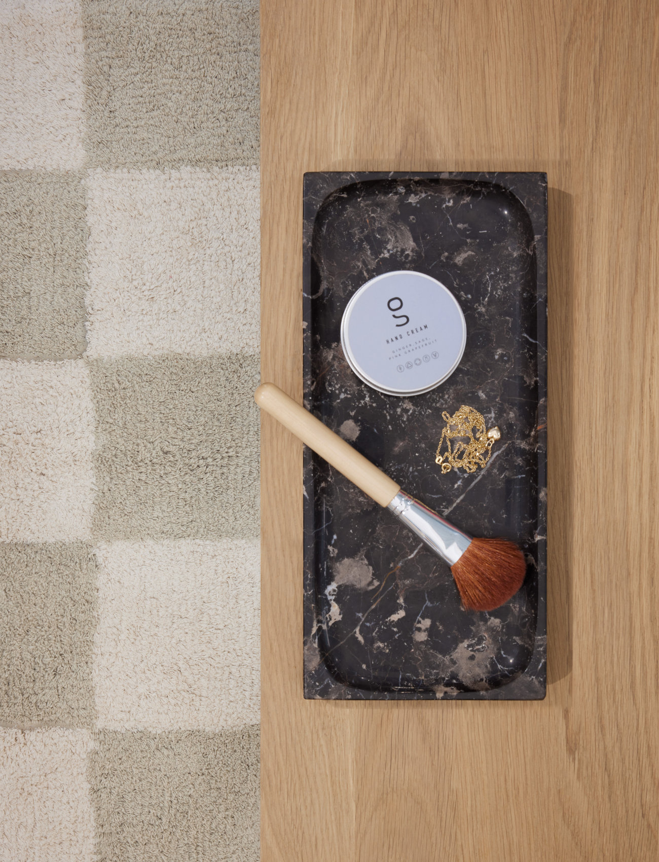 OYOY Living Design Chess Rug - Small, 80X48 cm, Beige, Tæpper > Bomuldstæpper Og Kludetæpper, Unisex
