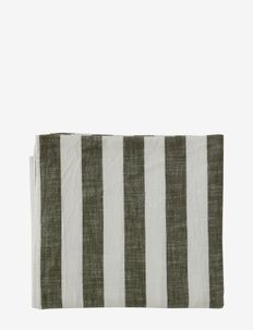Striped Tablecloth - 260x140 cm - obrusy i bieżniki - olive