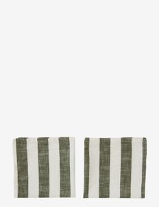 Striped Napkin - Pack of 2 - serwetki materiałowe - olive