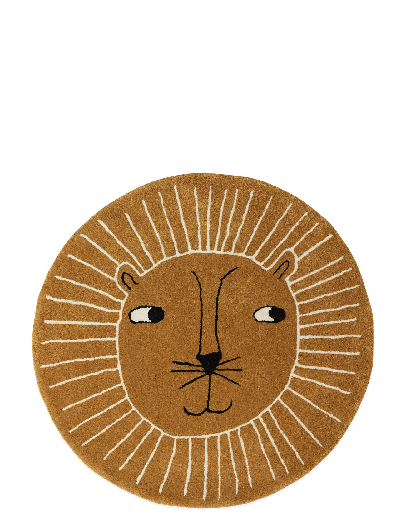 OYOY MINI Lion Rug Braun - Ø95X2CM - Kinder