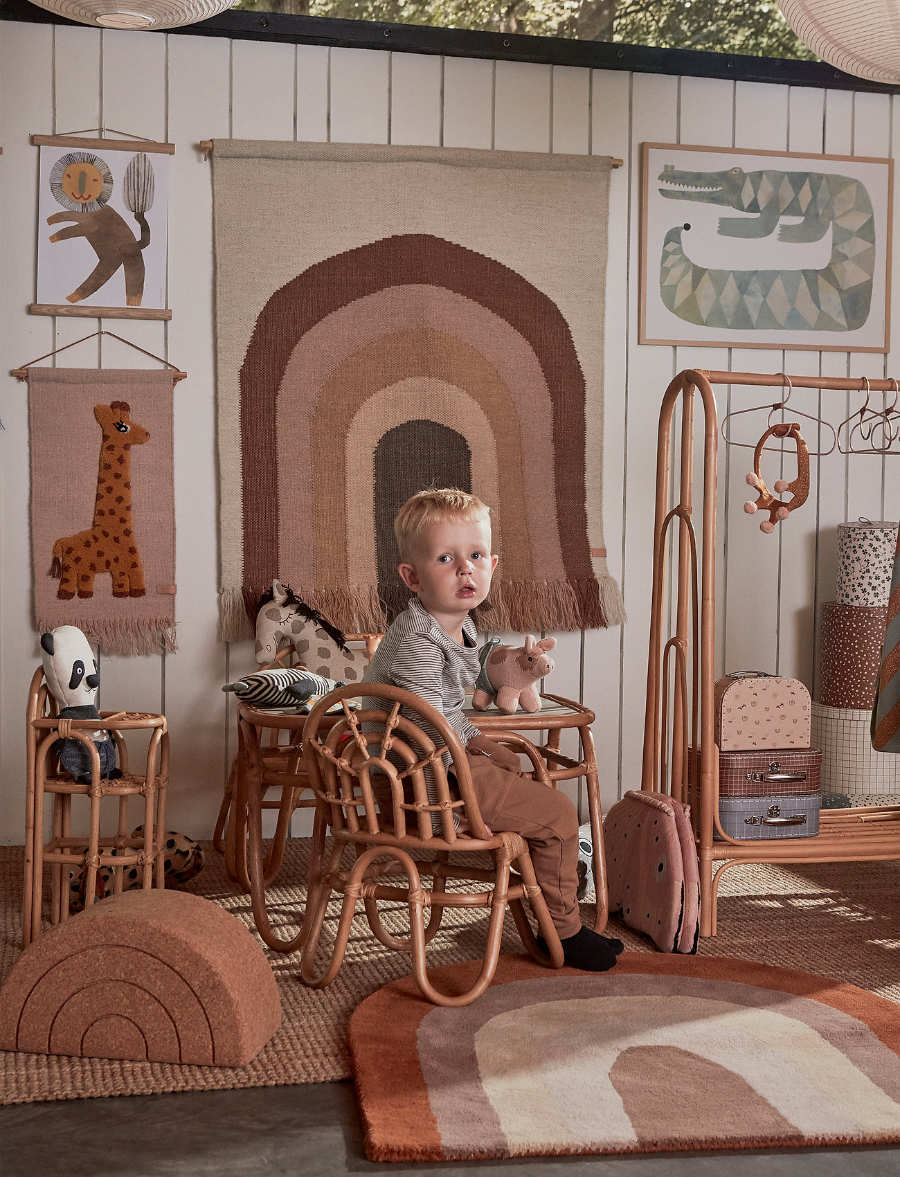 OYOY MINI Follow The Rainbow Wall Rug, 124X100 cm, Multi/patterned, Indretning Til Børn > Vægdekorationer, Børn