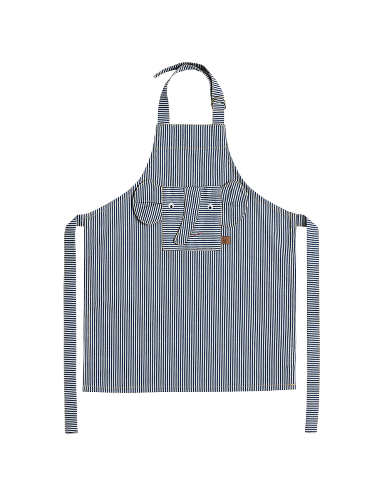 Striped Denim Elephant Apron Home Meal Time Baking & Cooking Aprons Blue OYOY MINI
