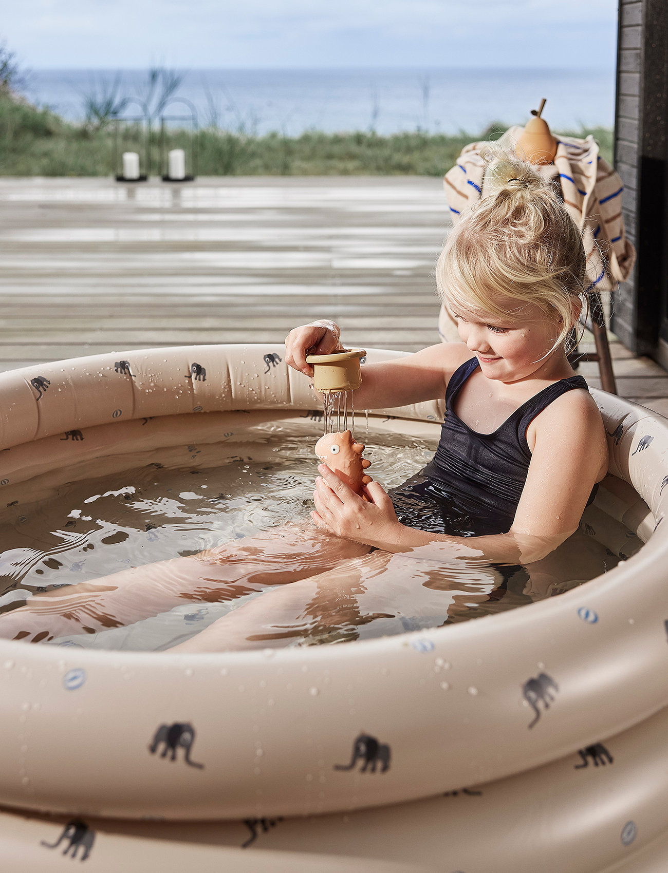 OYOY MINI Elephant Swimming Pool Large & Beach Ball, One Size x 120, Beige, Water Legetøj > Children's Pools, Børn
