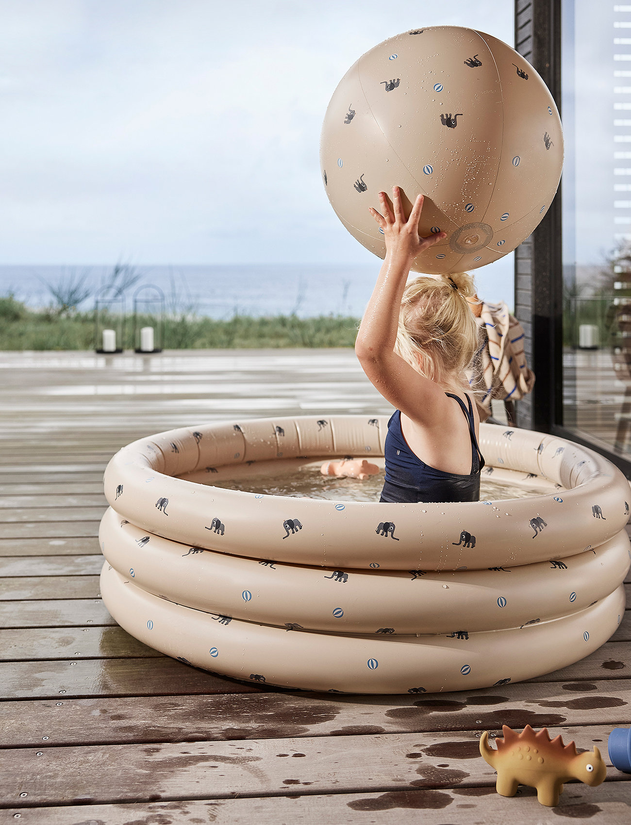 OYOY MINI Elephant Swimming Pool Small & Beach Ball, One Size x 85, Beige, Water Legetøj > Children's Pools, Børn