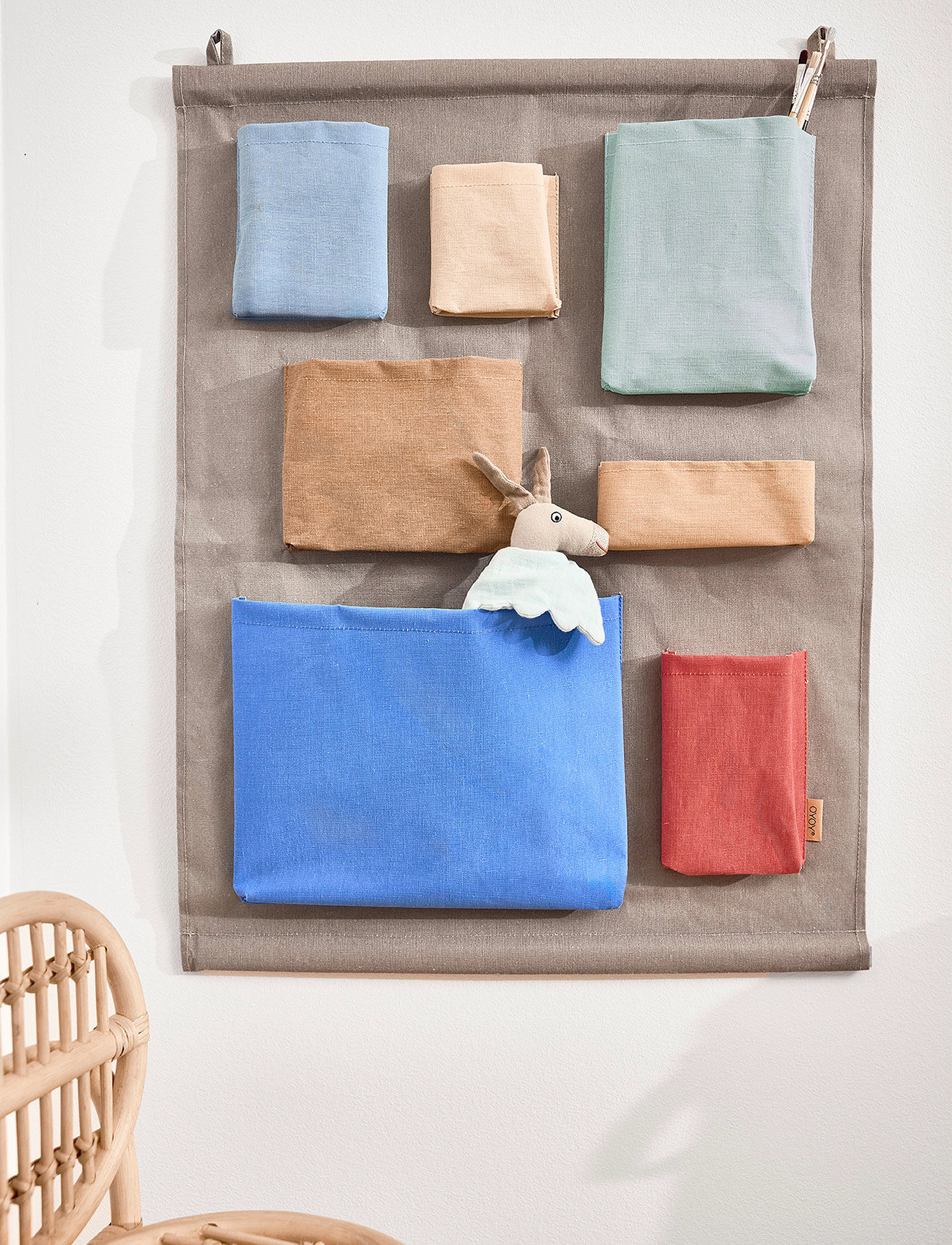 OYOY MINI Saga Wall Storage 2, 80X60X2 cm, Multi/patterned, Indretning Til Børn > Vægdekorationer, Børn