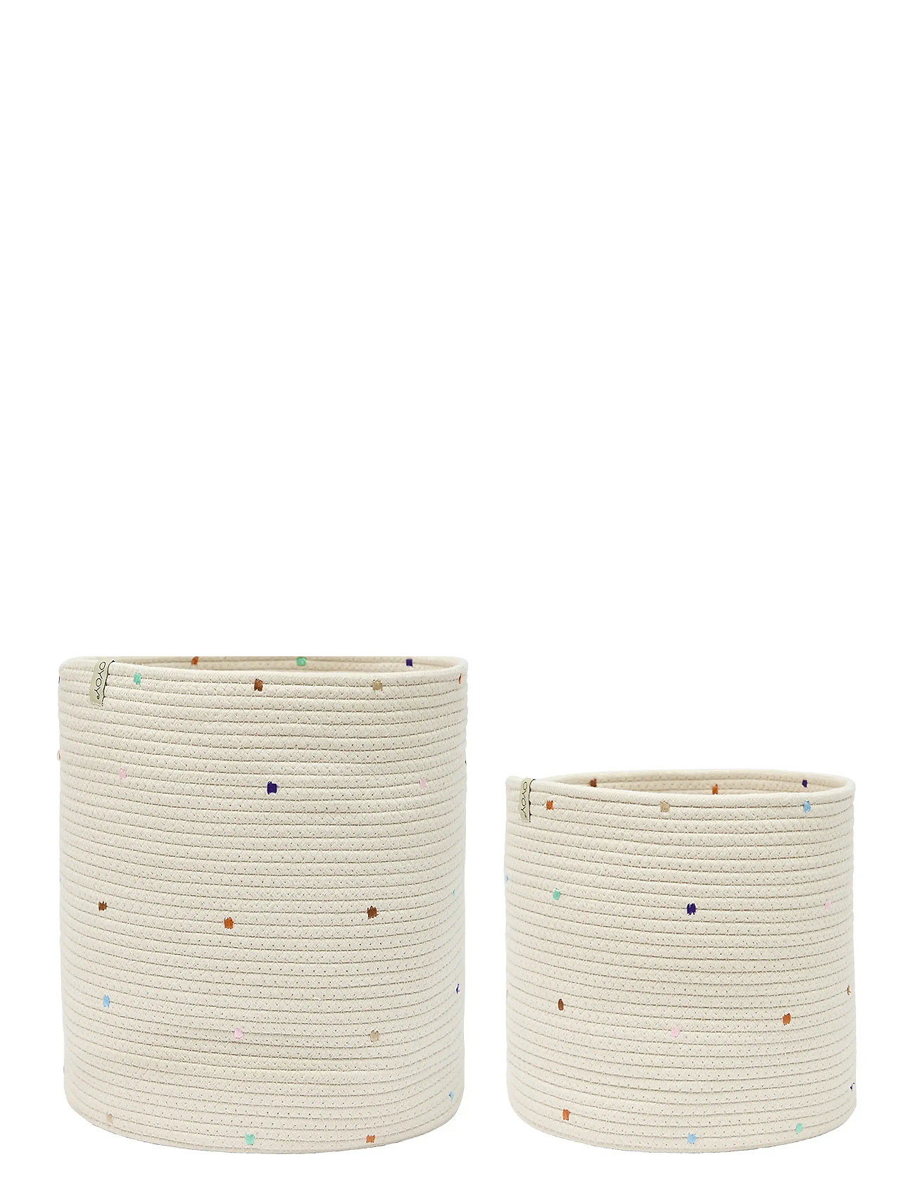 OYOY MINI Konfetti Cotton Rope Basket - Set Of 2 Beige