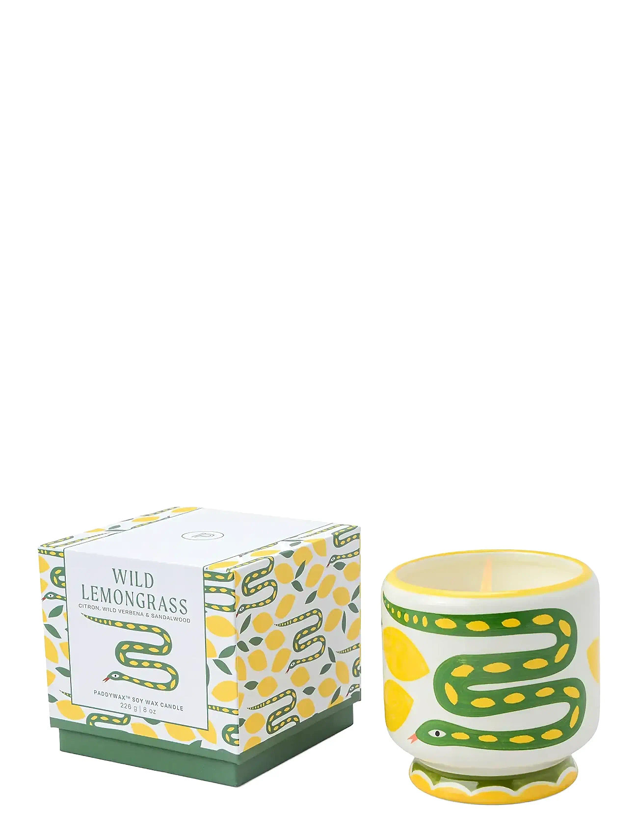 PADDYWAX Duftlys Adopo, Slange - Vild Citrongræs Patterned - Ø 9 CM - Unisex