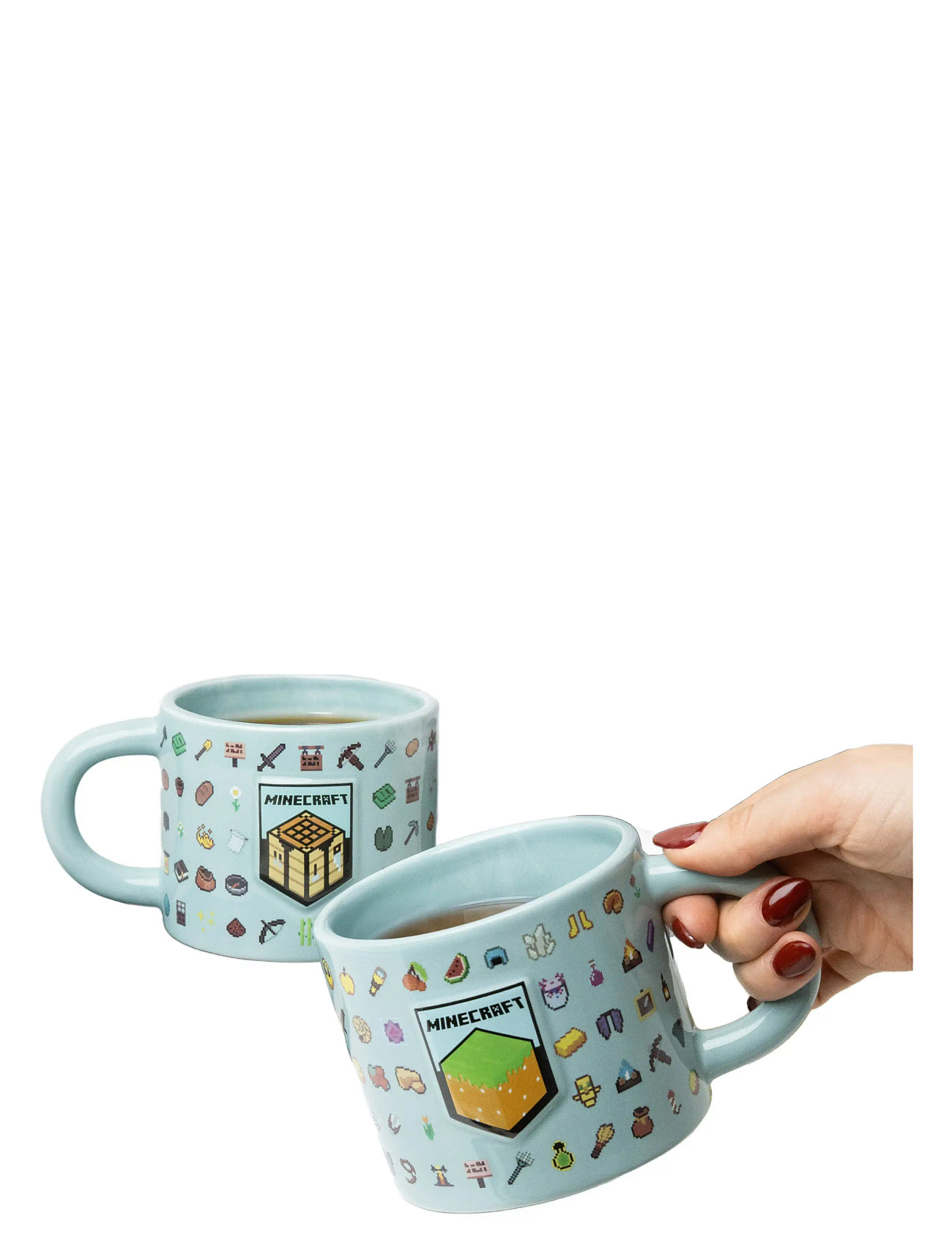 Paladone Minecraft Embossed Mug, H:8.5 cm, Green, Kopper & Krus > Kopper, Børn