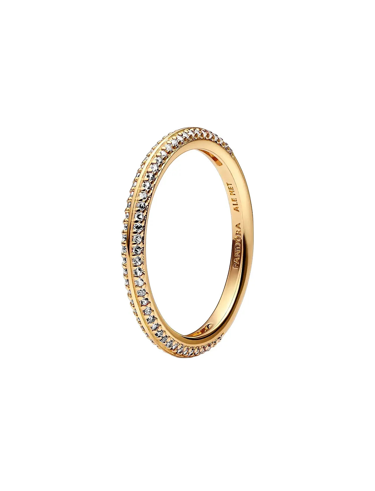 Pandora 14K Gold-Plated Ring With Clear Cubic Zirconia, 56, Gold, Smykker > Ringe, Dame