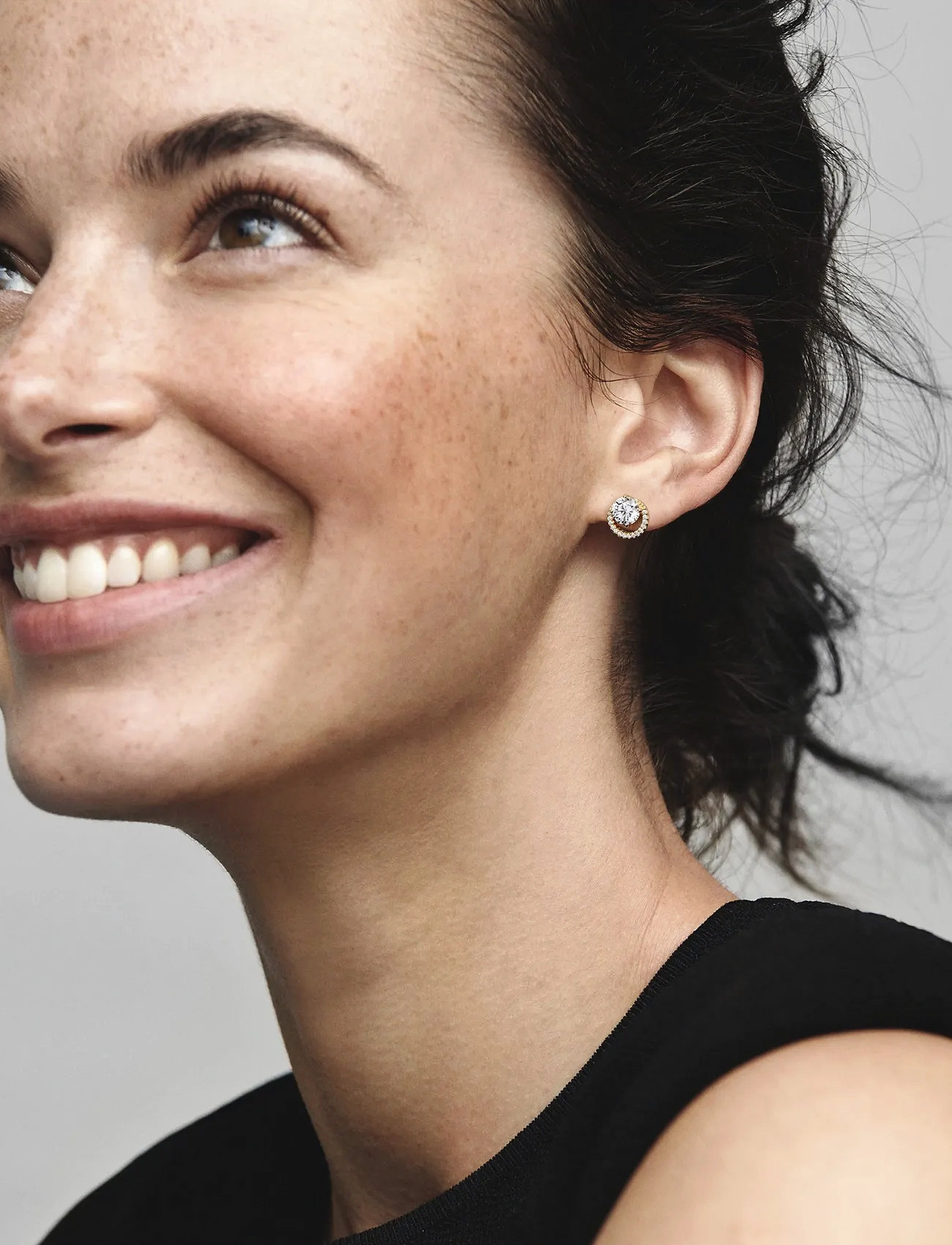 Pandora 14K Gold-Plated Stud Earrings With Clear Cubic Zirconia, One Size, Gold, Øreringe > Ørestikker, Dame