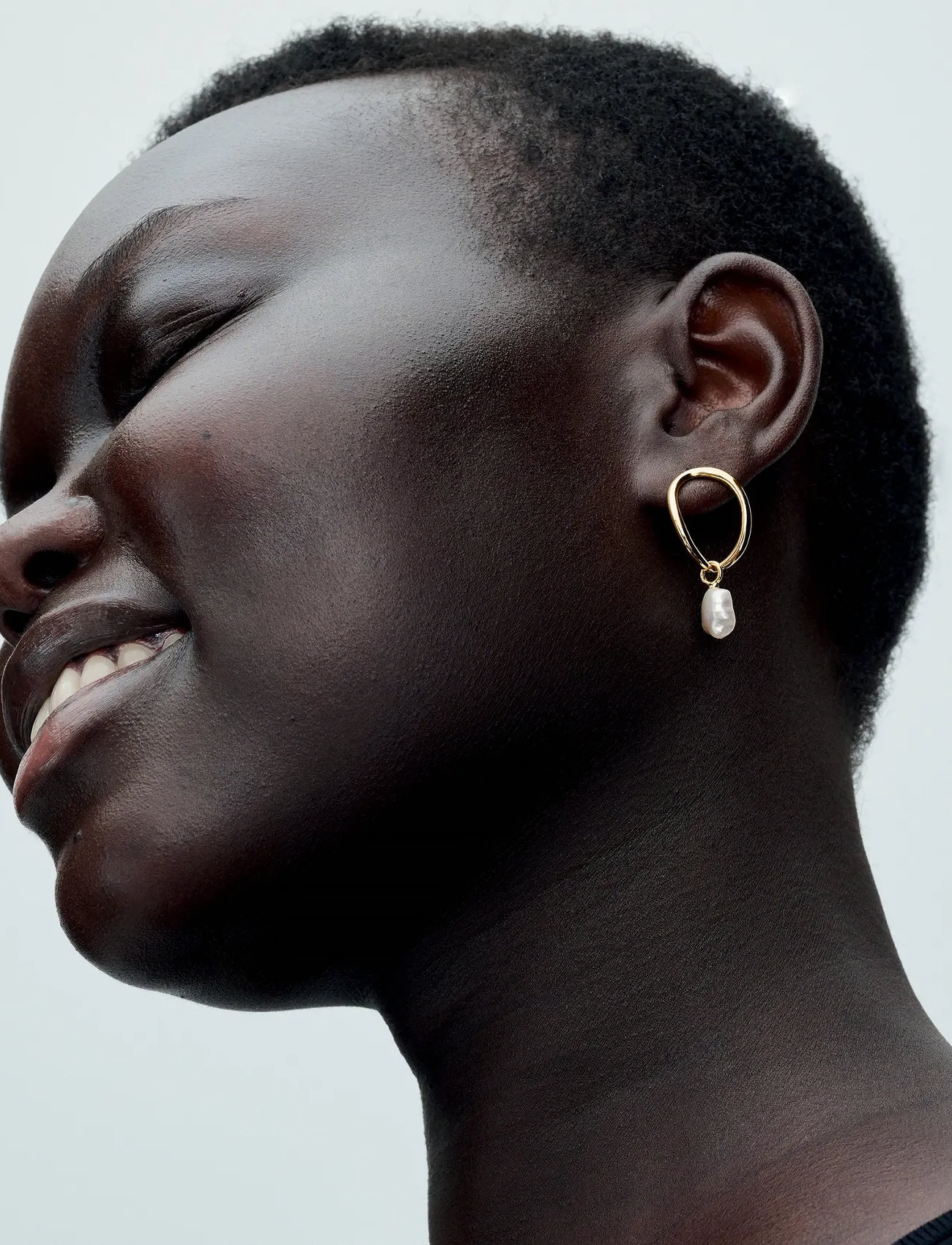 Pandora 14K Gold-Plated Drop Earrings With Baroque White Treated Freshwater Cultured Pearl, One Size, Gold, Øreringe > Ørestikker, Dame