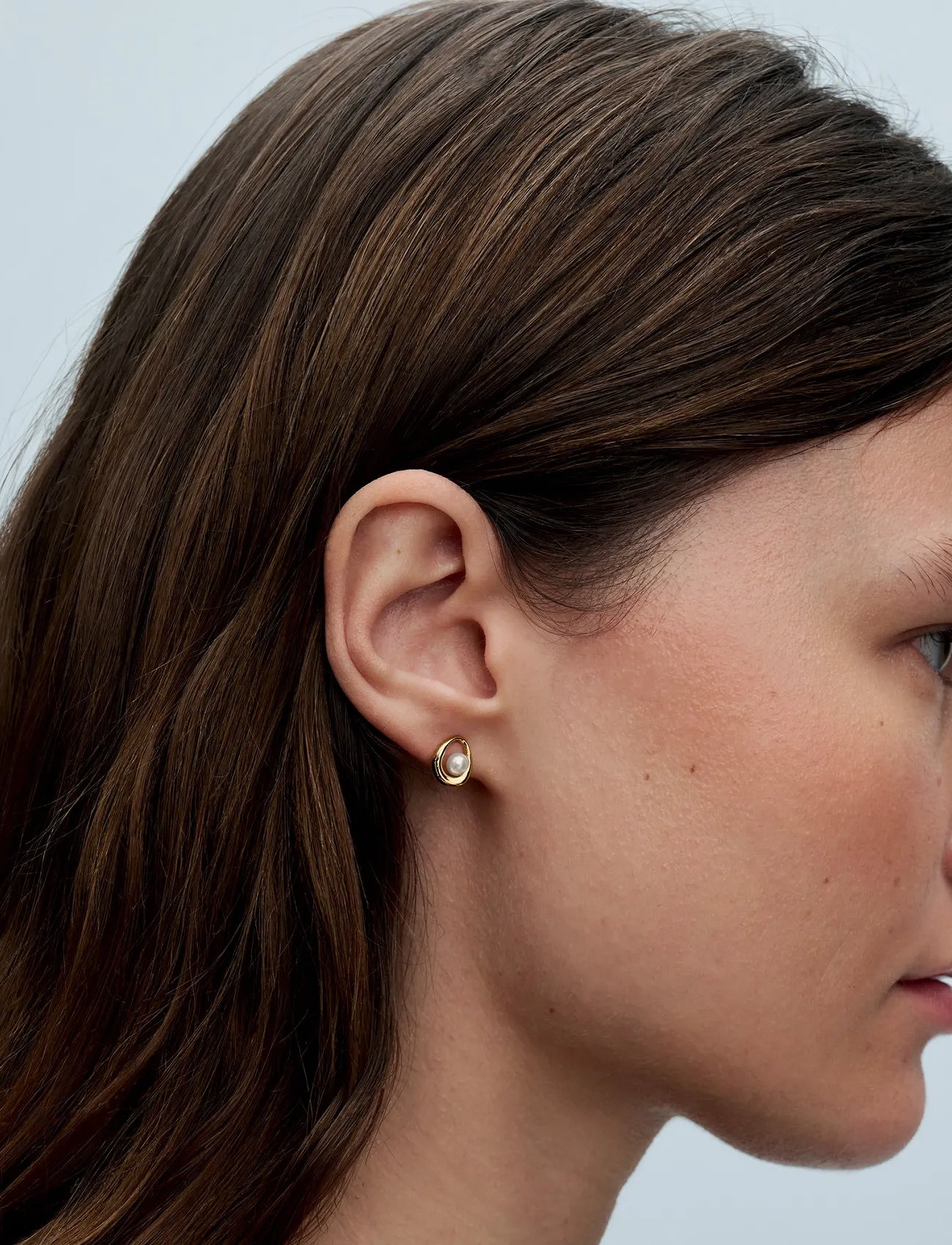 Pandora 14K Gold-Plated Stud Earrings With White Treated Freshwater Cultured Pearl, One Size, Gold, Øreringe > Ørestikker, Dame