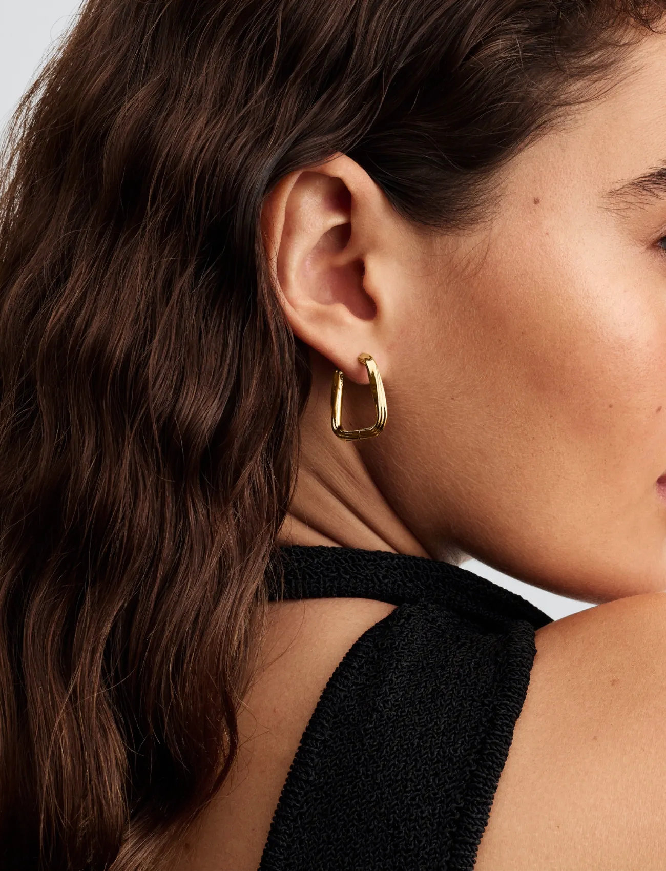 Pandora Twisted 14K Gold-Plated Hoop Earrings, One Size, Gold, Øreringe > Creoler, Dame
