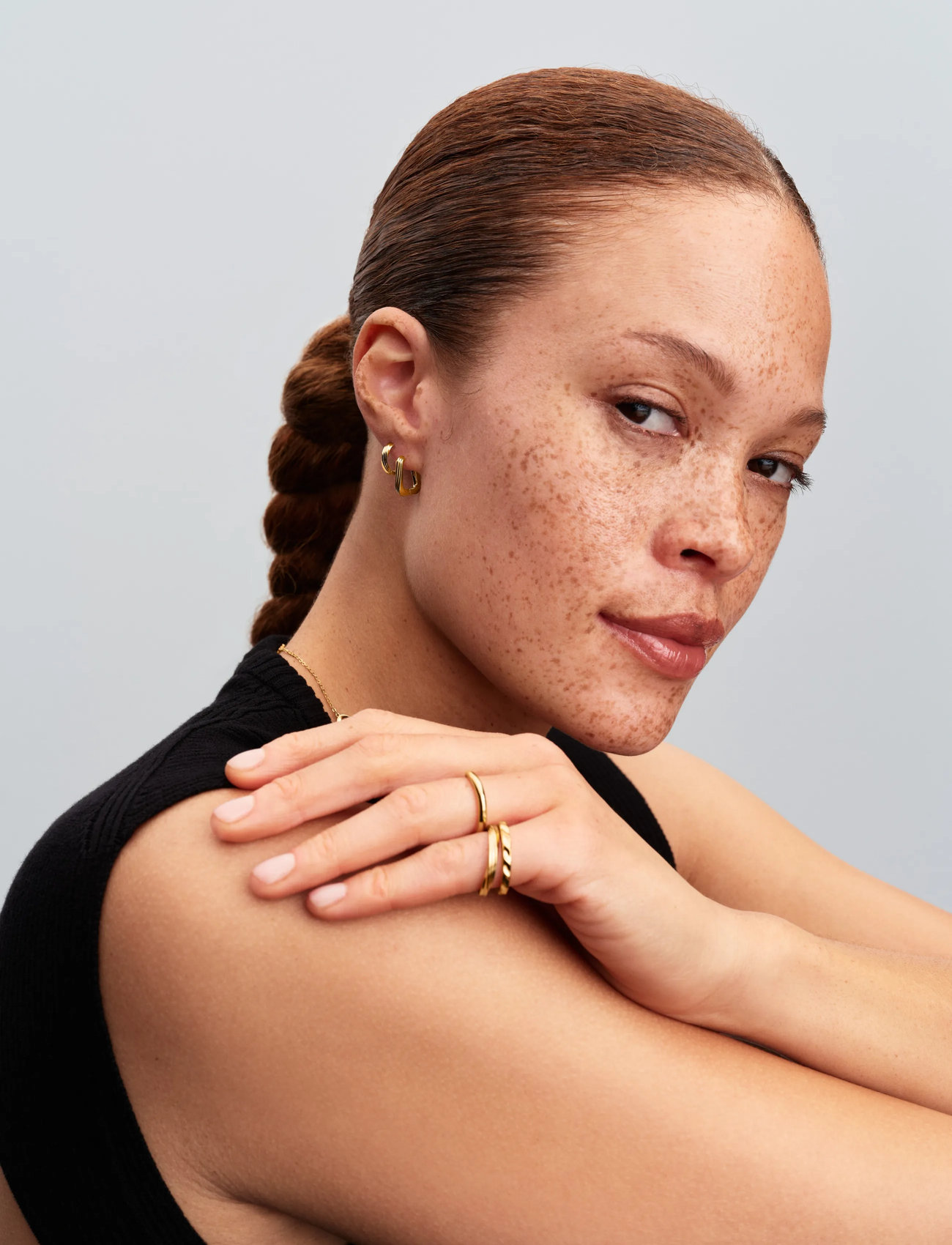 Pandora Twisted 14K Gold-Plated Hoop Earrings, One Size, Gold, Øreringe > Creoler, Dame