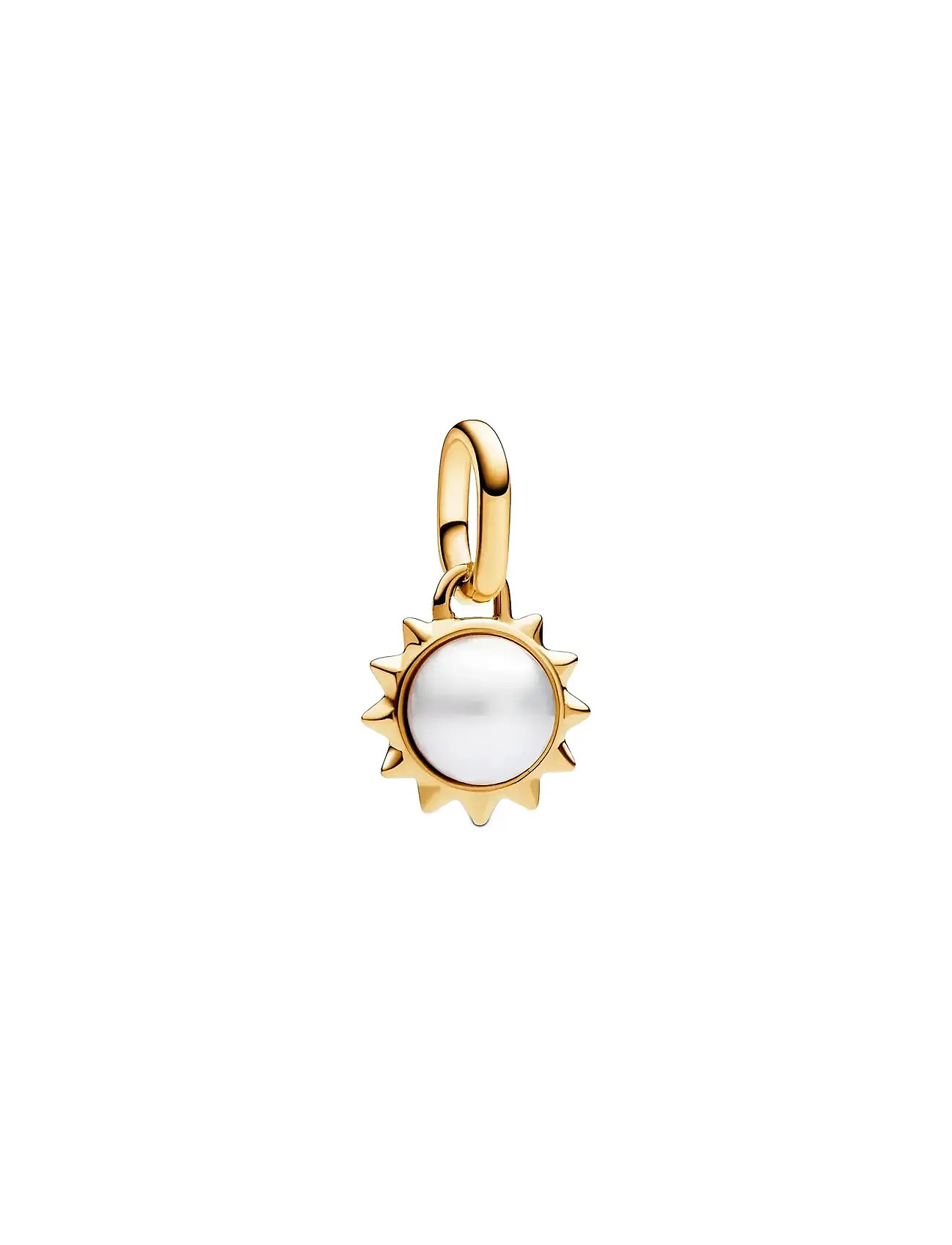 Pandora Sun 14K Gold-Plated Mini Dangle With Treated White Freshwater Cultured Pearl, One Size, Gold, Smykker > Vedhæng, Dame