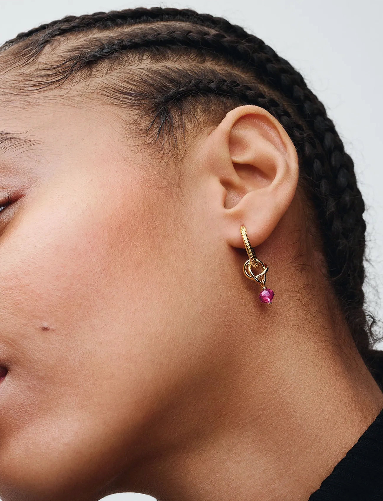 Pandora 14K Gold-Plated Dangle With Phlox Pink Crystal, One Size, Gold, Smykker > Vedhæng, Dame