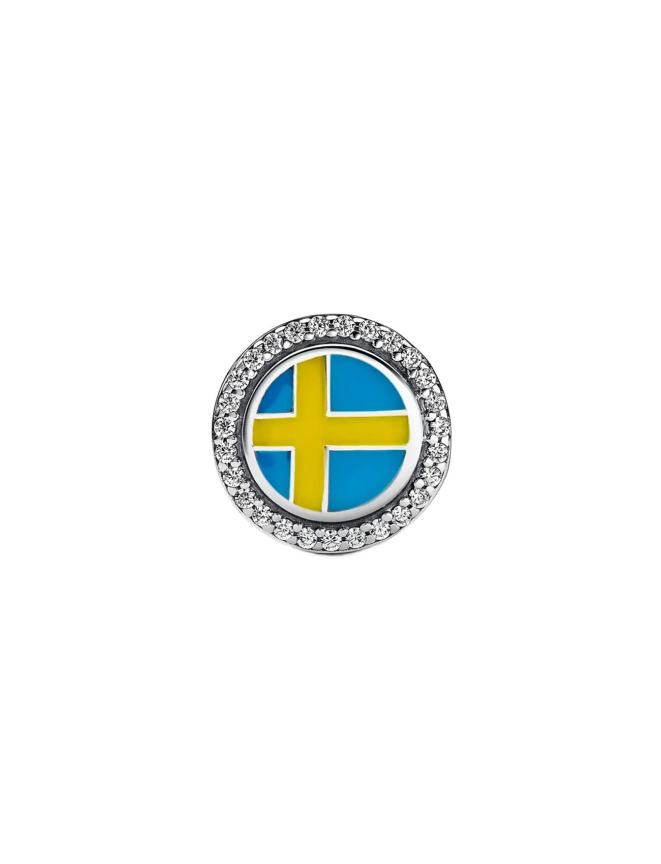 Pandora Elk Sterling Silver Charm With Clear Cubic Zirconia, Black, Yellow And Blue Enamel, One Size, Blue, Smykker > Vedhæng, Dame