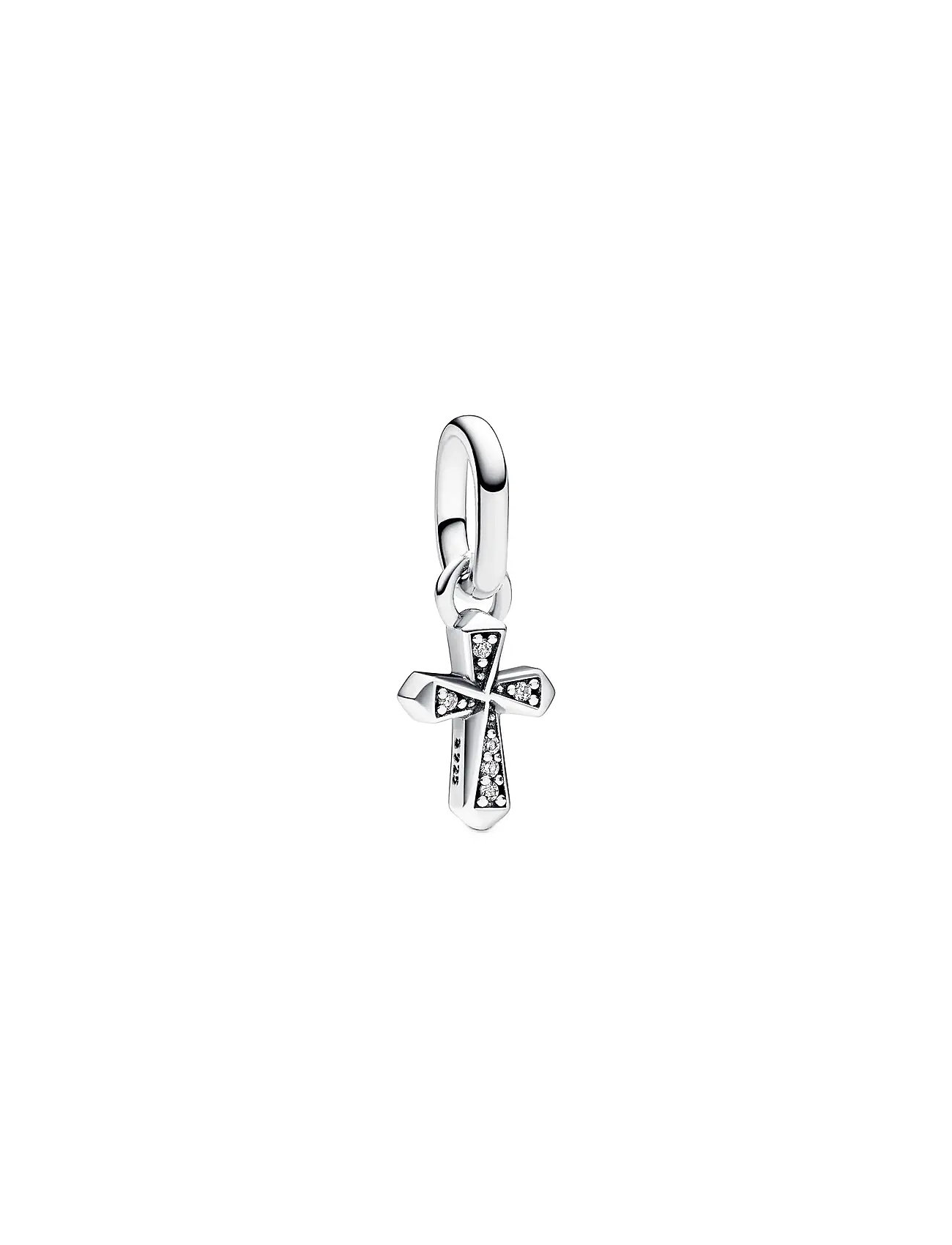 Pandora Cross Sterling Silver Mini Dangle With Clear Cubic Zirconia, One Size, Silver, Smykker > Vedhæng, Dame