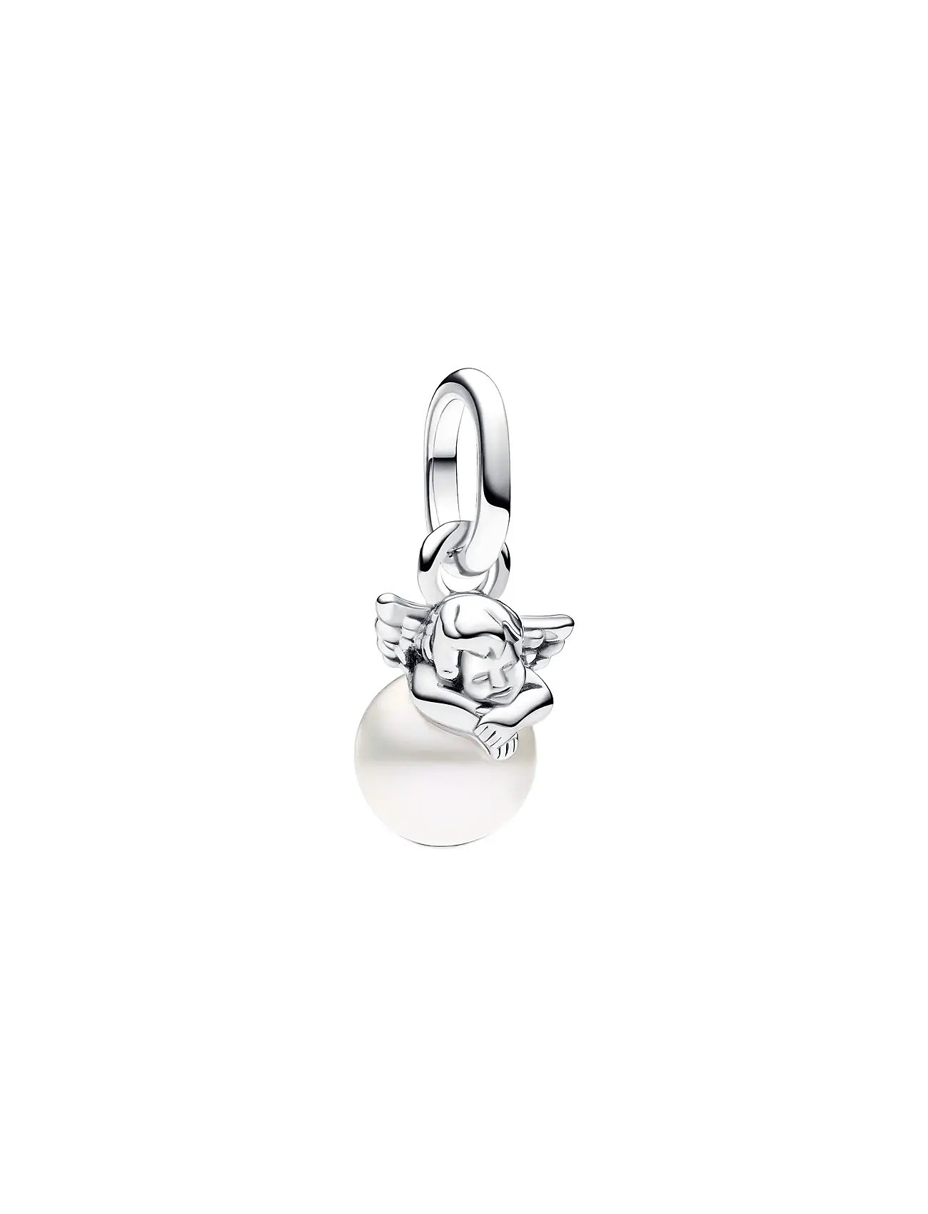 Pandora Cupid Angel Sterling Silver Mini Dangle With Treated Freshwater Cultured Pearl, One Size, Silver, Smykker > Vedhæng, Dame
