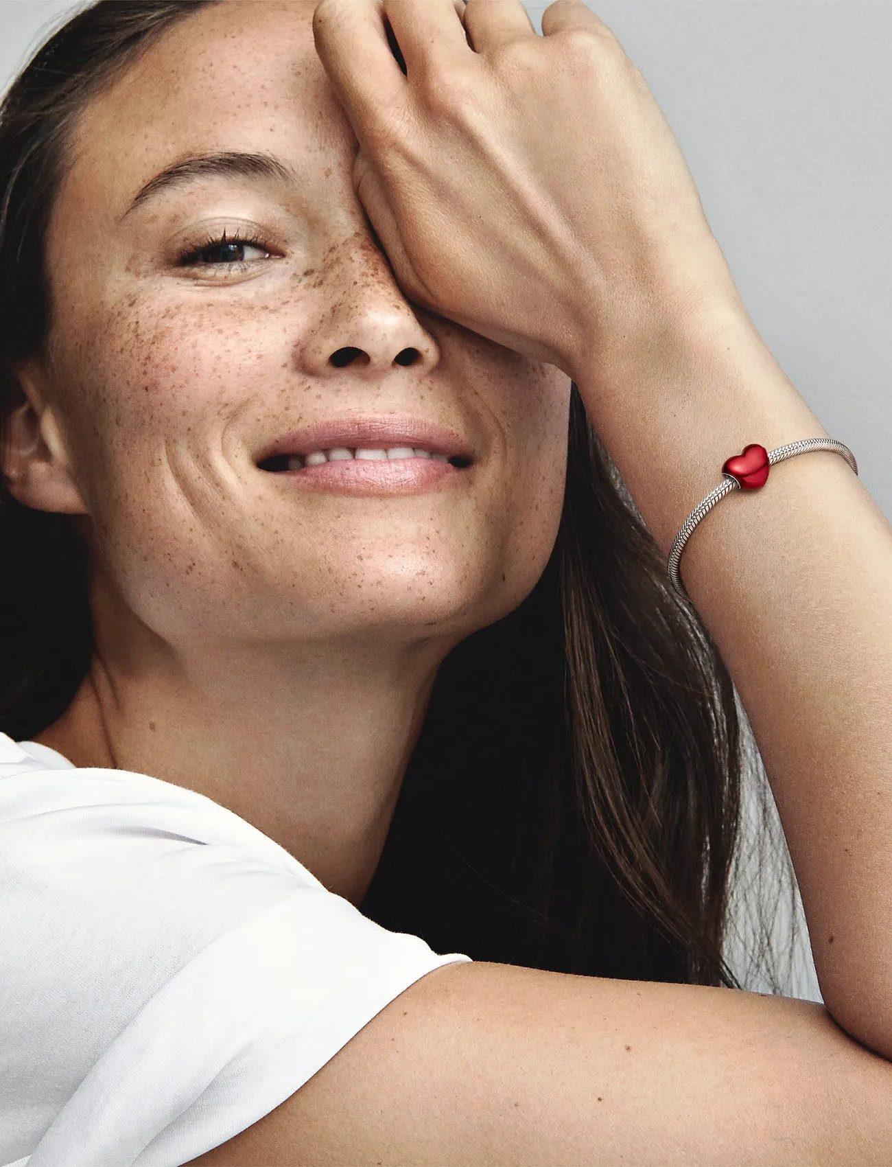 Pandora Heart Sterling Silver Charm With Transparent Red Enamel, One Size, Red, Smykker > Vedhæng, Dame