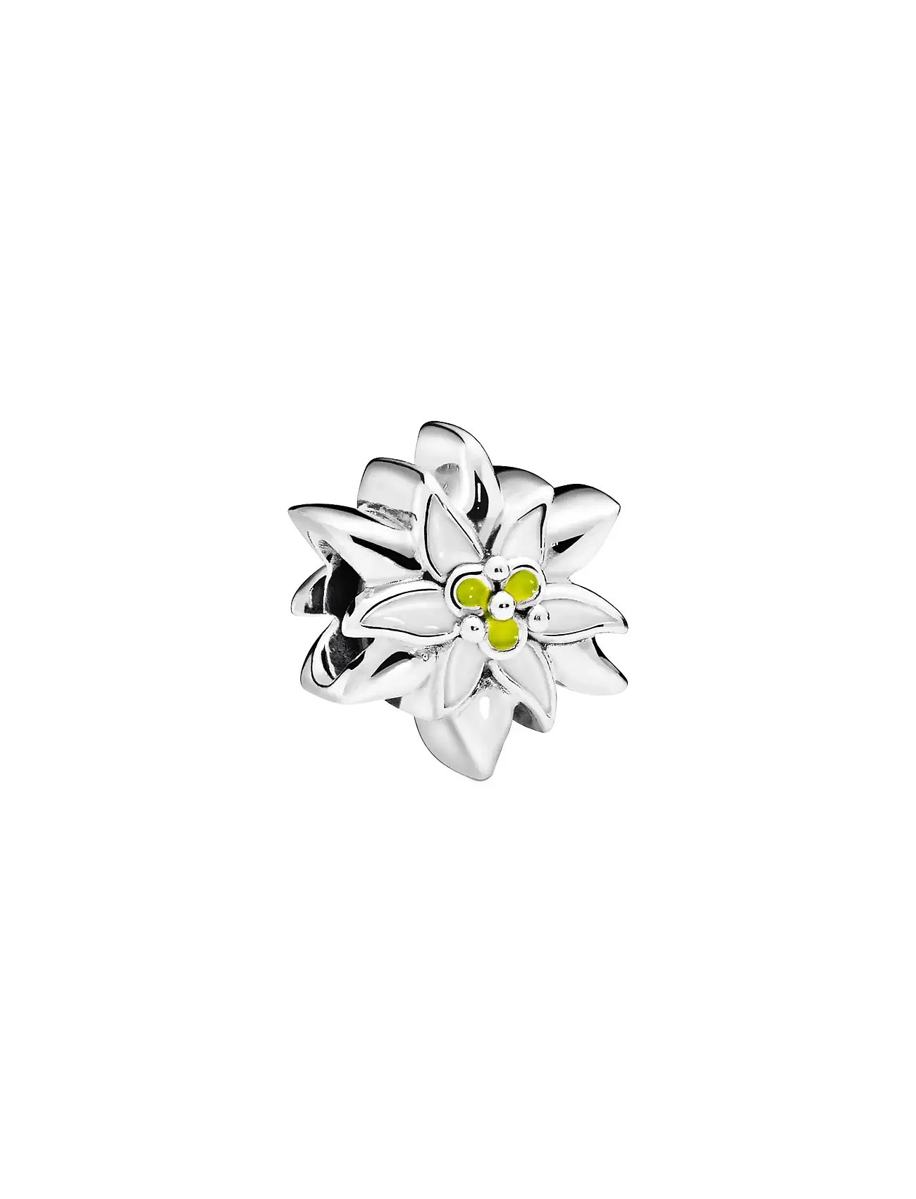 Pandora Edelweiss Sterling Silver Charm With White And Yellow Enamel, One Size, Silver, Smykker > Vedhæng, Dame