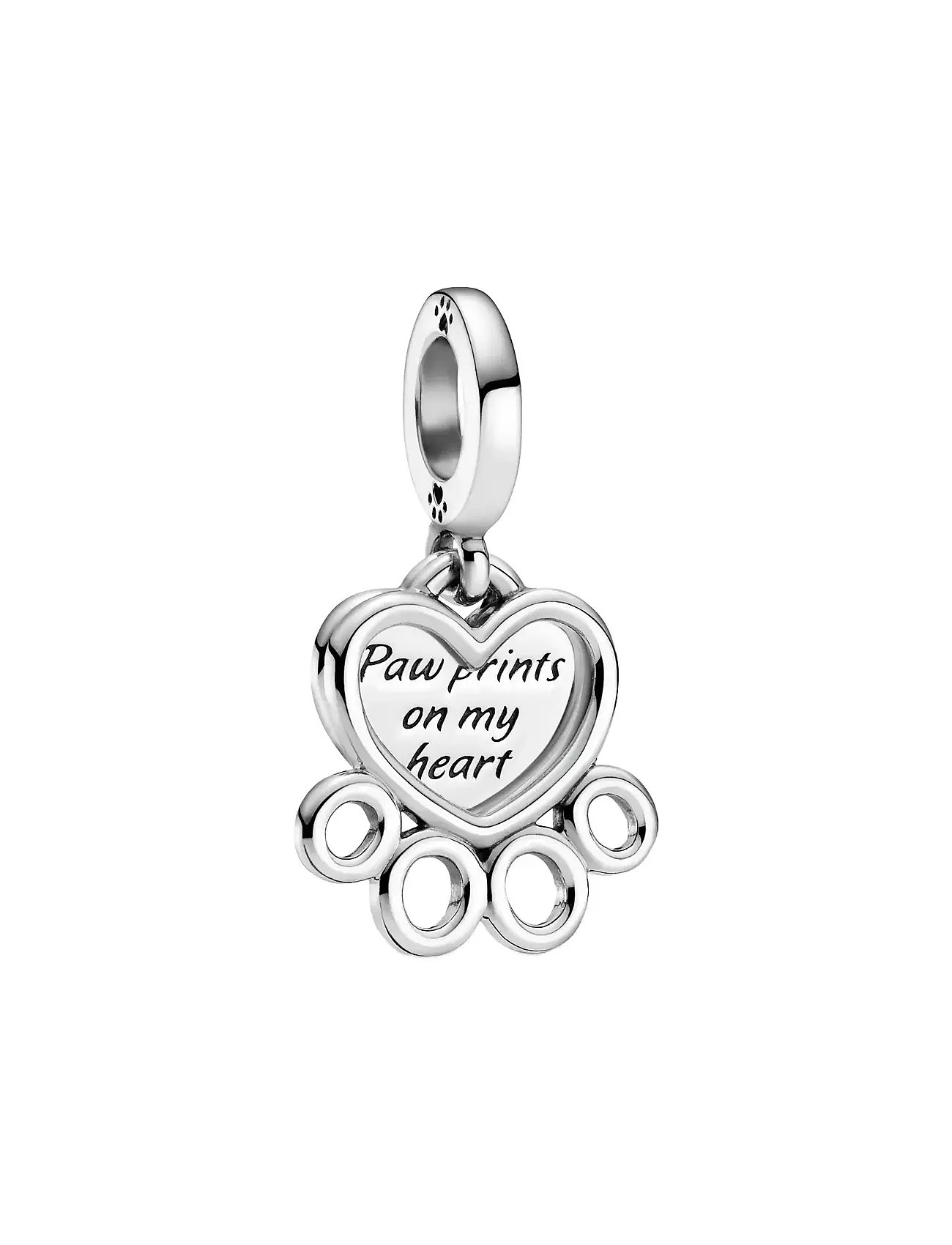Pandora Paw Print And Heart Sterling Silver Dangle, One Size, Silver, Smykker > Vedhæng, Dame
