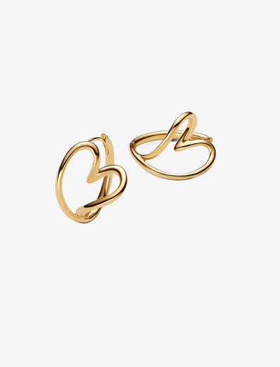 Heart 14k gold-plated hoop earrings