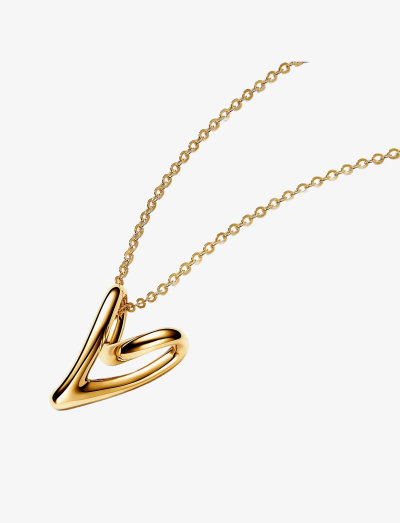 Heart pendant 14k gold-plated necklace