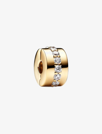 14k Gold-plated clip with clear cubic zirconia