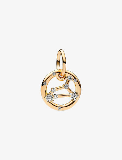 Leo zodiac 14k gold-plated dangle with clear cubic zirconia