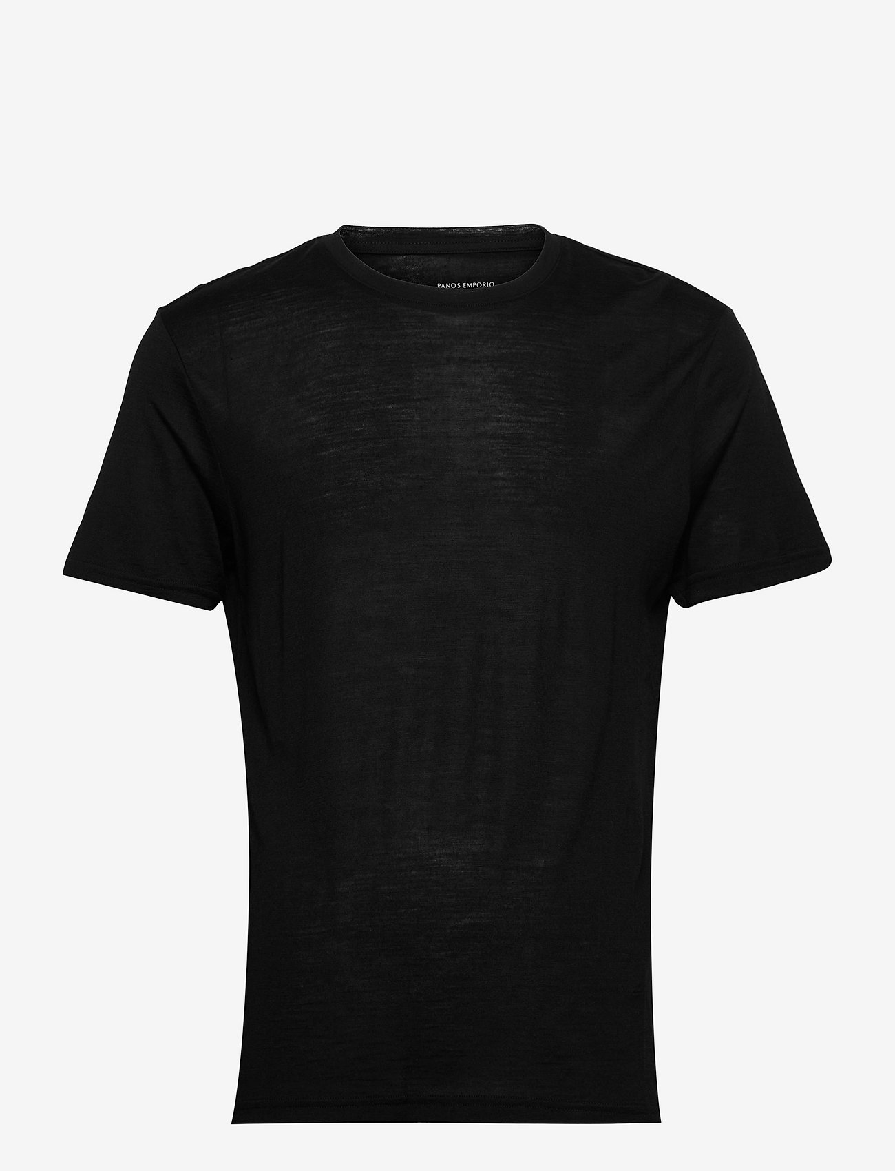 Panos Emporio - PANOS EMPORIO WOOL SHORT SLEEVE TOP - basic t-shirts - black - 0