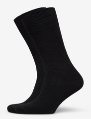 Panos Emporio - PE 2PK CALLE PREMIUM MERCERIZED WOOL RIB - regular socks - black - 0