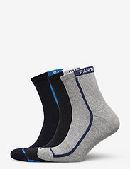 Panos Emporio - PE 3PK RACER STRIPE QUARTER - multipack socks - black/marine blue/grey htr - 0