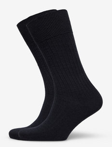 PE 2PK CALLE PREMIUM MERCERIZED WOOL RIB - regular socks - dark blue