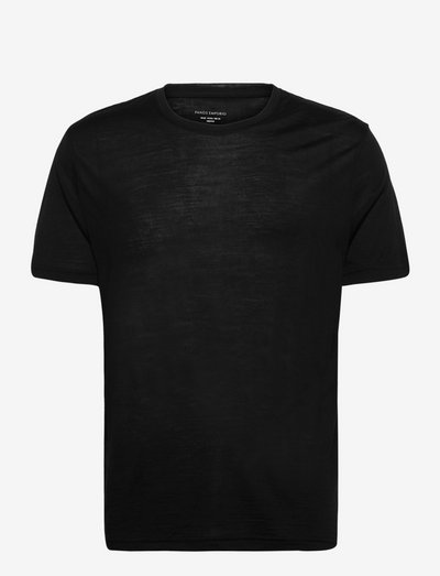 PANOS EMPORIO WOOL SHORT SLEEVE TOP - basic t-shirts - dark navy